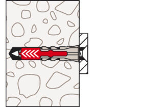 Kołek uniwersalny DuoPower 8 x 65 S z wkrętem - 25 szt.