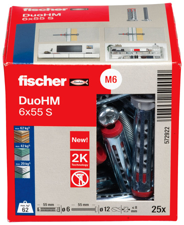 Kołek do mocowania w płytach g-k DuoHM 6 x 55 S PH PZ - 1 szt.