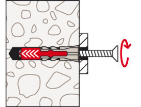 Kołek uniwersalny DuoPower 8 x 65 S z wkrętem - 25 szt.