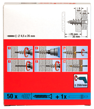 Śruba nylonowa do mocowania w płytach g-k GKS - 1 szt.