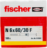 Kołek wbijany N 6 x 60/30 F z łbem płaskim gvz - 25 szt.