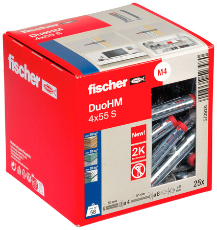 Kołek do mocowania w płytach g-k DuoHM 4 x 55 S PH PZ - 1 szt.